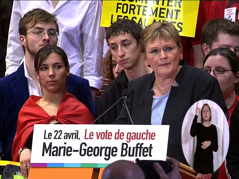 MEETING DE MARIE-GEORGE BUFFET À BERCY - 1ER AVRIL 2007 - ÉLECTION PRÉSIDENTIELLE 2007